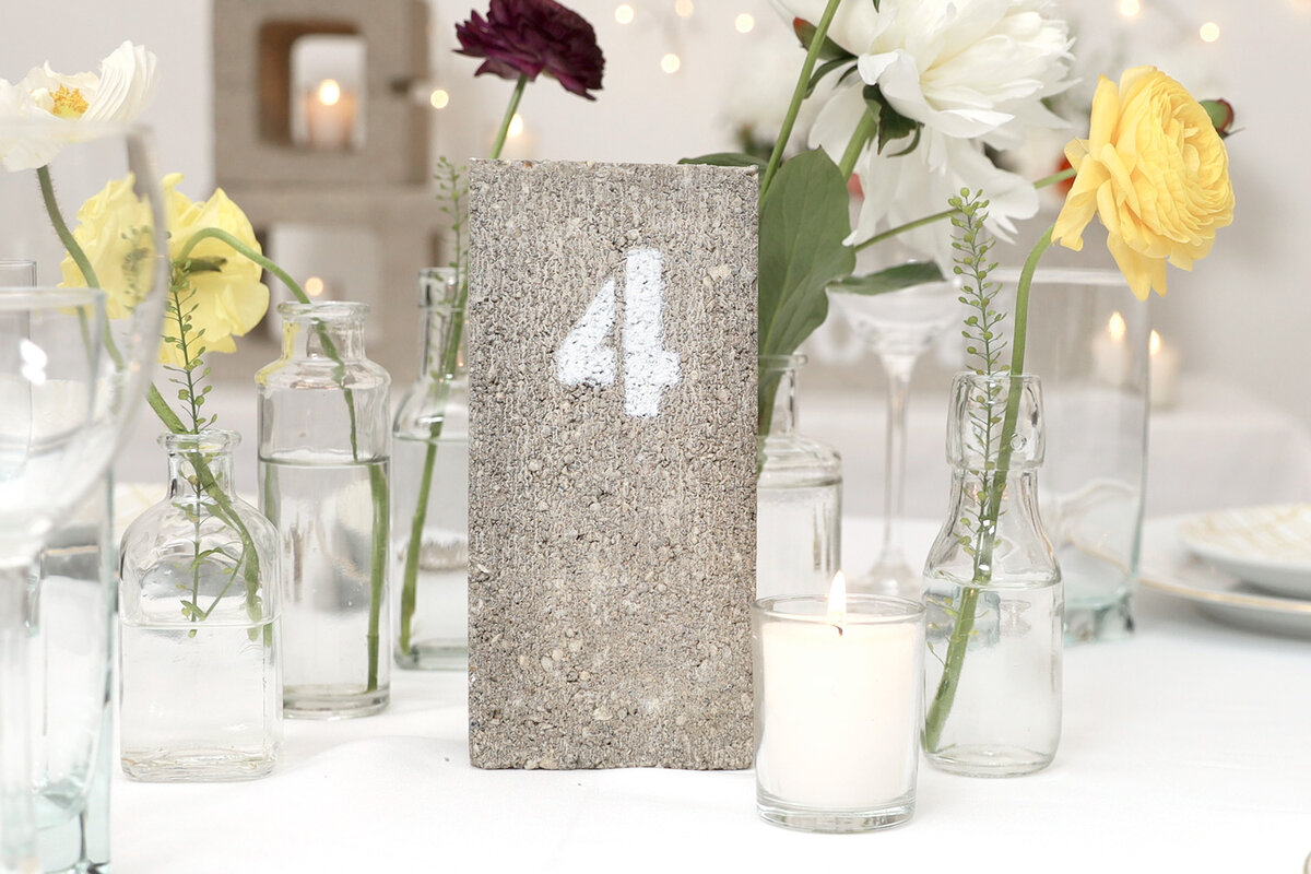 easy but fabulous brick wedding table number DIY
