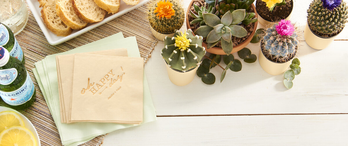 Desert Wedding Custom Cocktail Napkins