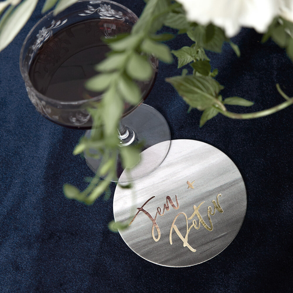 dramatic ombre coaster for romantic fall wedding