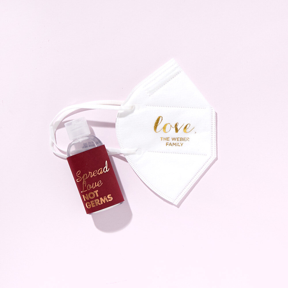 Provide your wedding guests with personalized KN95 masks from For Your Party!