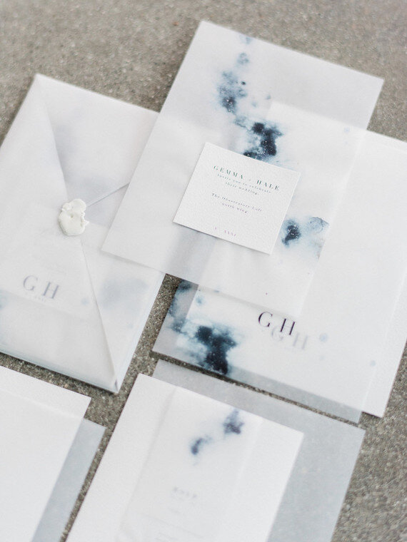custom wedding invitations on vellum paper