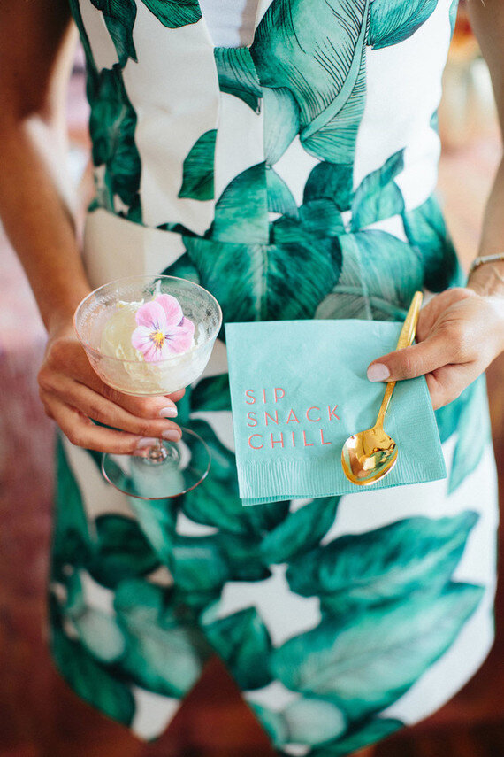 Custom cocktail napkins 100 layer cake sip snack chill party