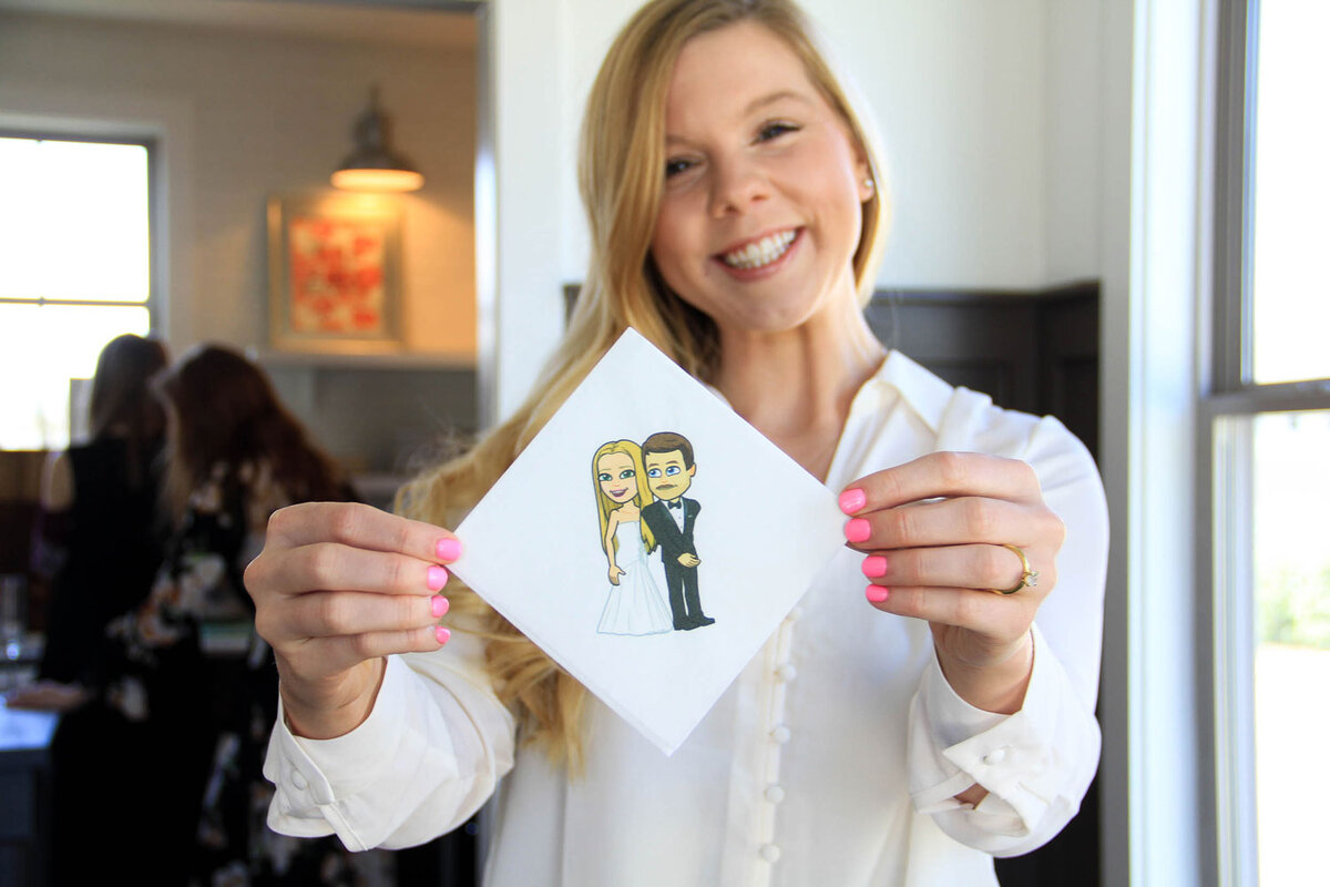 personalized full color cocktail napkins with bitmoji