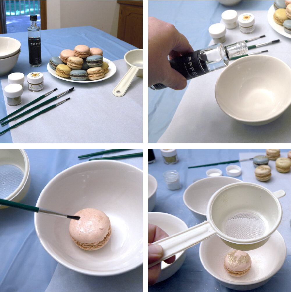 images for step by step DIY instructions for glitter macarons