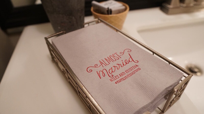Custom Designed Guest Towels for Rehearsal Dinner