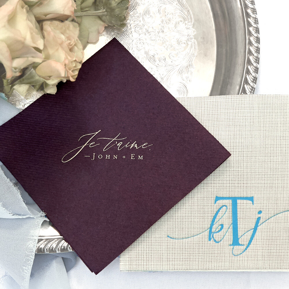 personalized fall boho wedding napkins