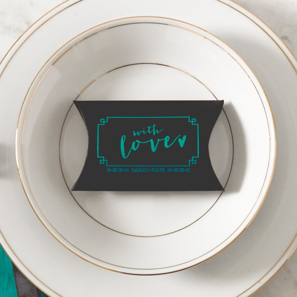 moody color palette pillow box favor box