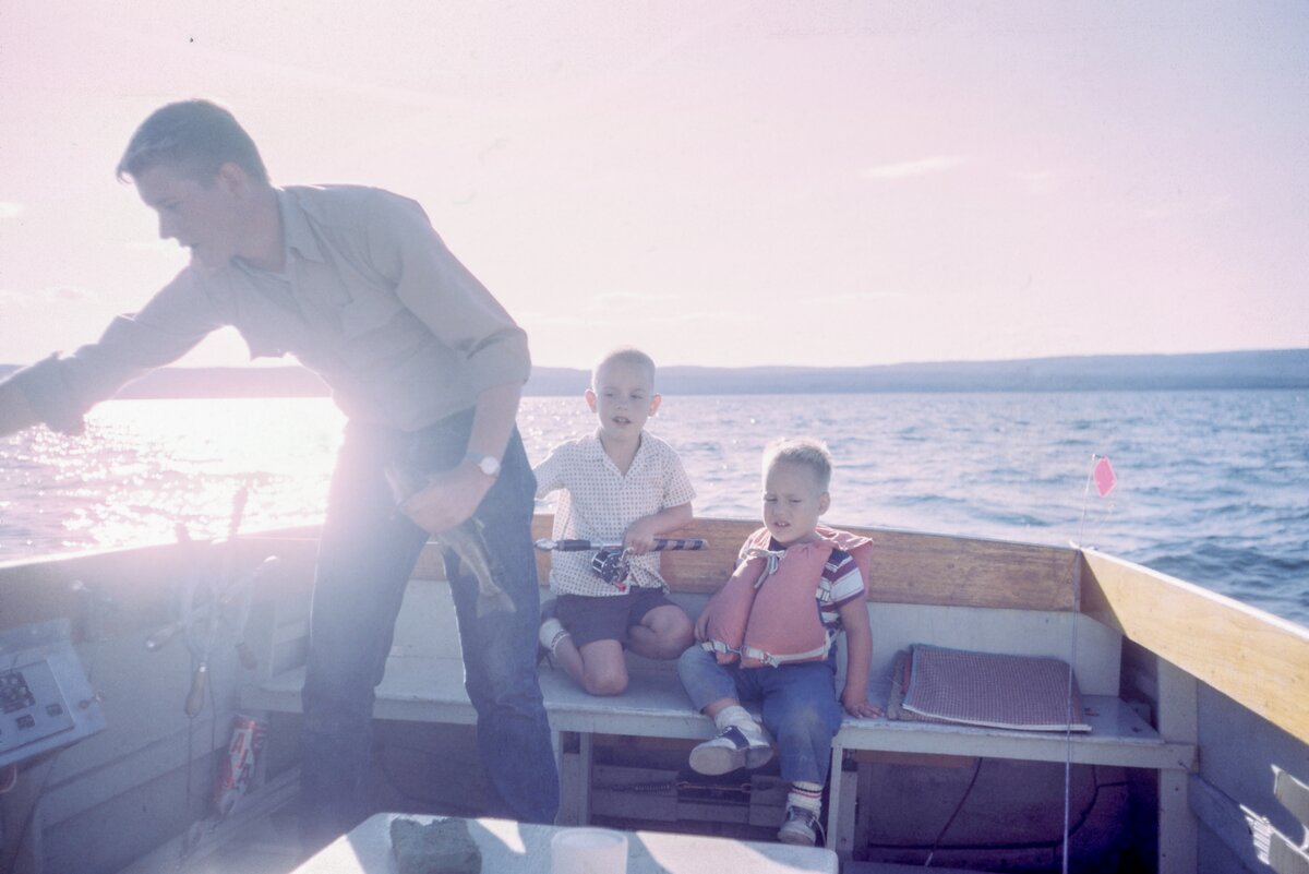 Father's Day Vintage Photo on Boat