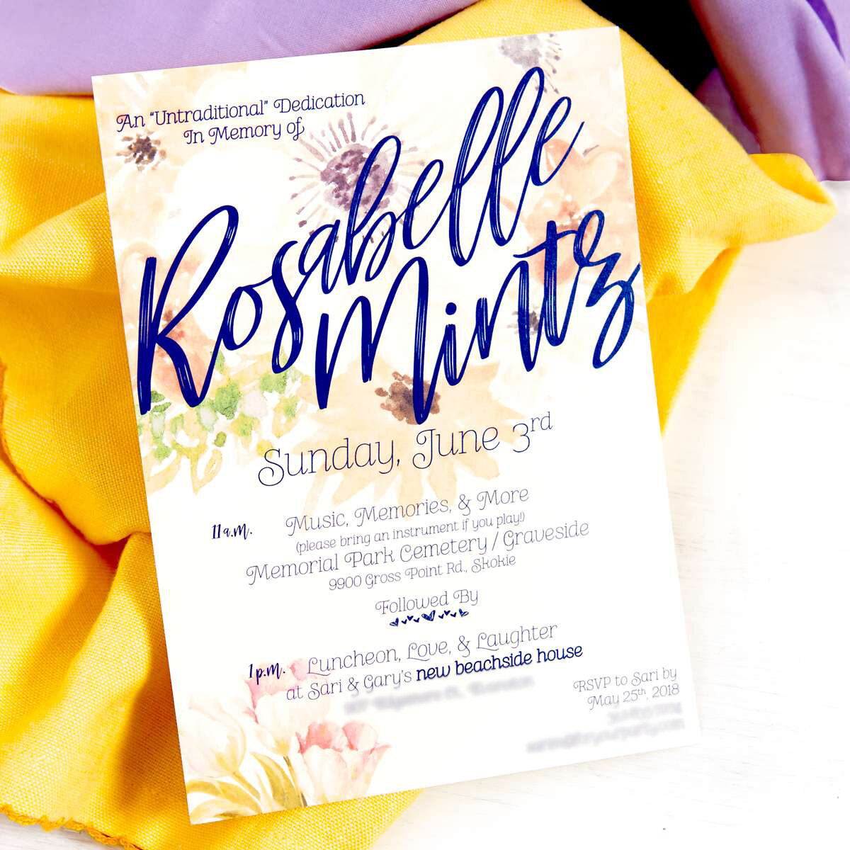 memorial celebration invitations