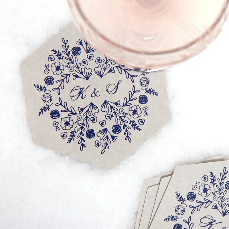 elegant floral wreath coasters
