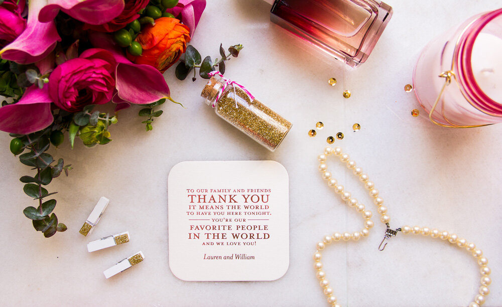 custom wedding thank you coasters