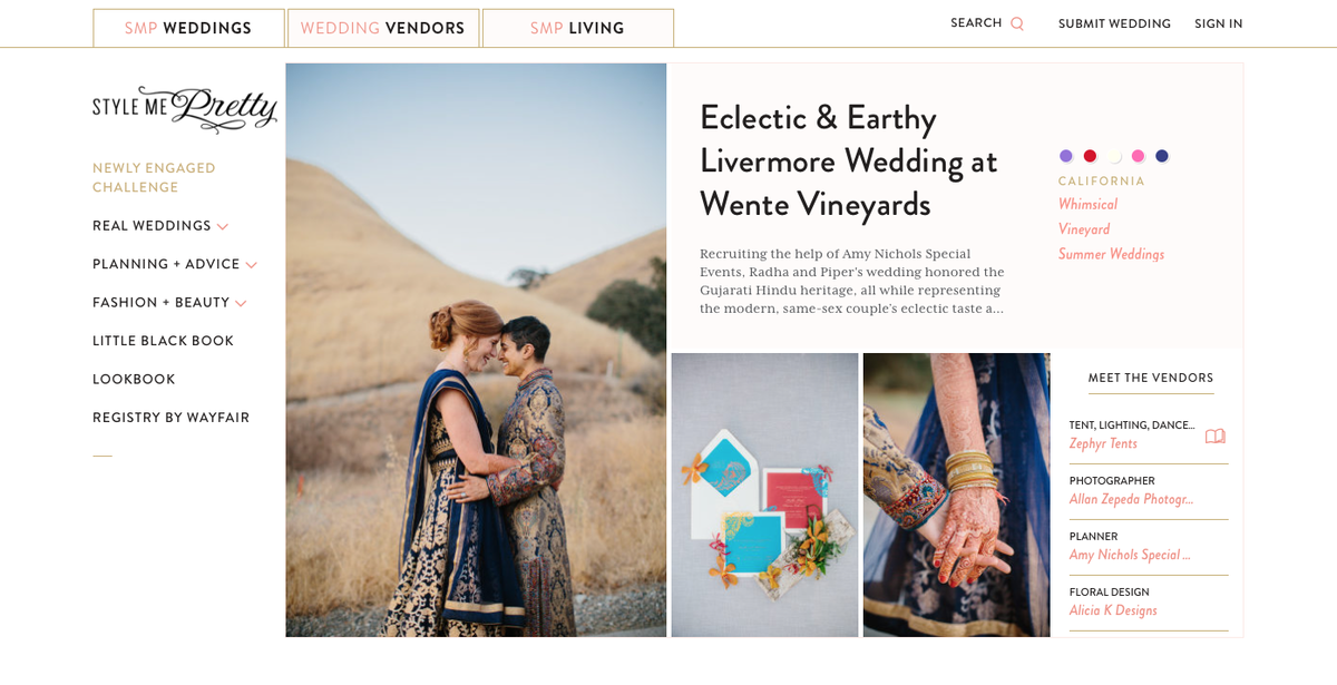 style me pretty wedding planning website