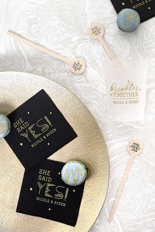 add a touch of luxury with linen like custom cocktail napkins