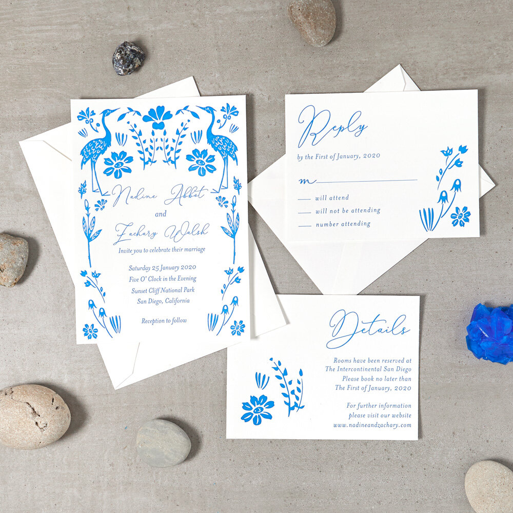 fabulous new wedding invitation suite in design Something Blue by For Your Party
