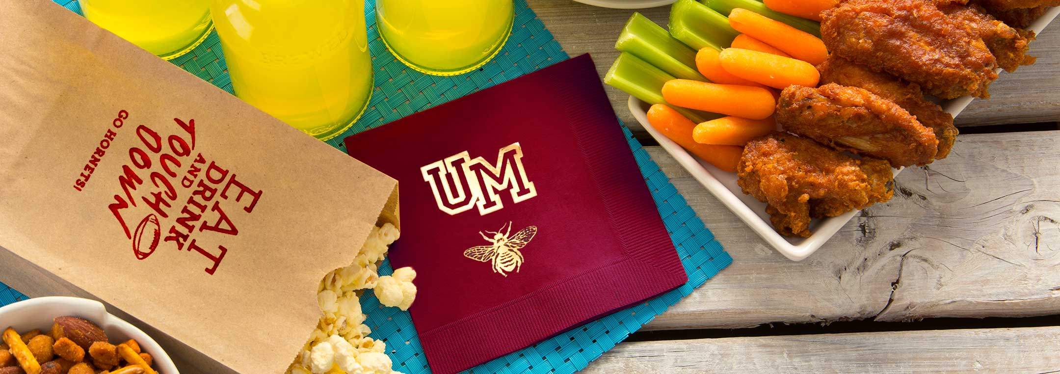 custom printed sports team napkins for a tailgate