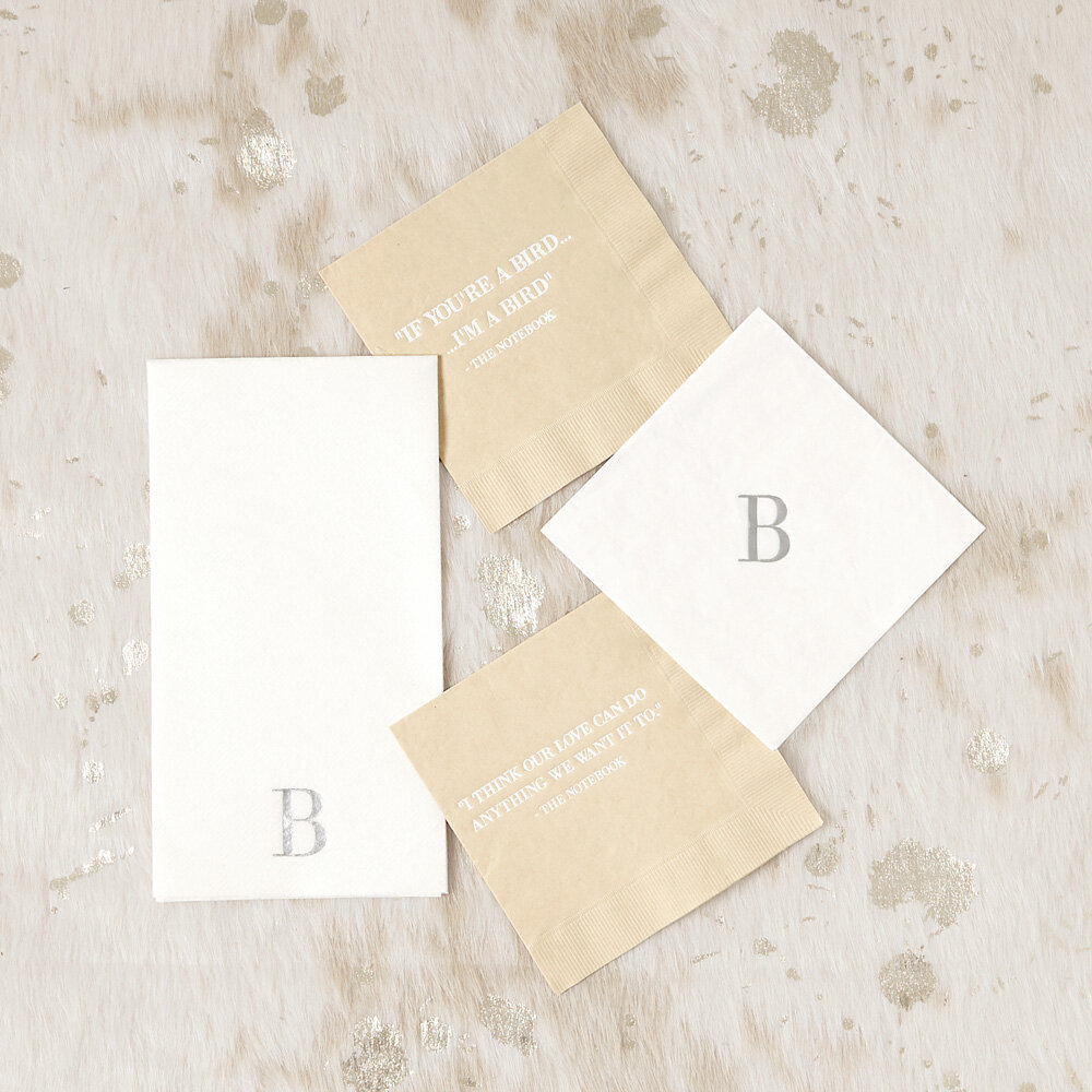 add quotes to your wedding napkins with For Your Party