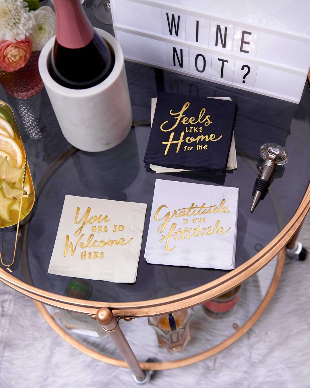 wine accessories to put on a bar cart and to give as gifts for wine lovers