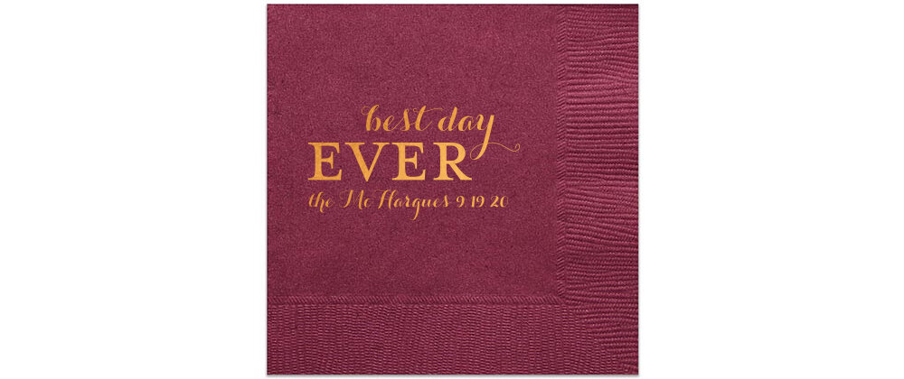 best day ever wedding cocktail napkins