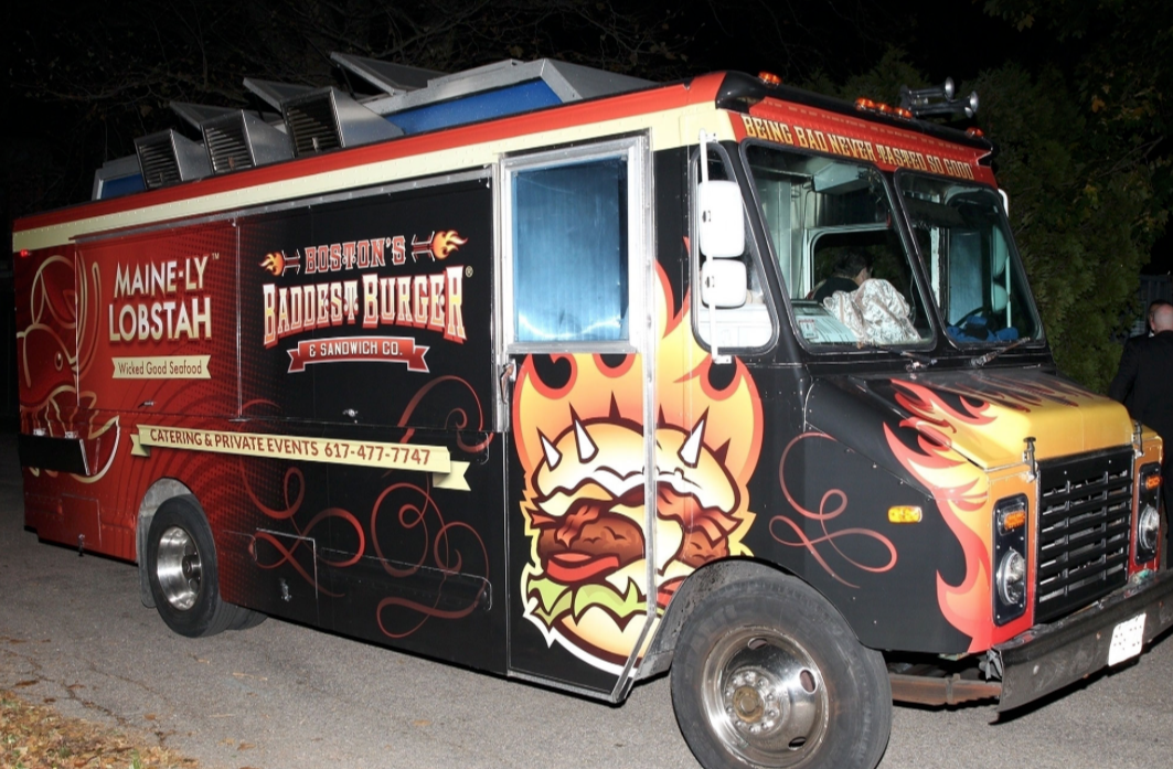 One of the Lawrence wedding food trucks, Boston’s Baddest Burger Food Truck.