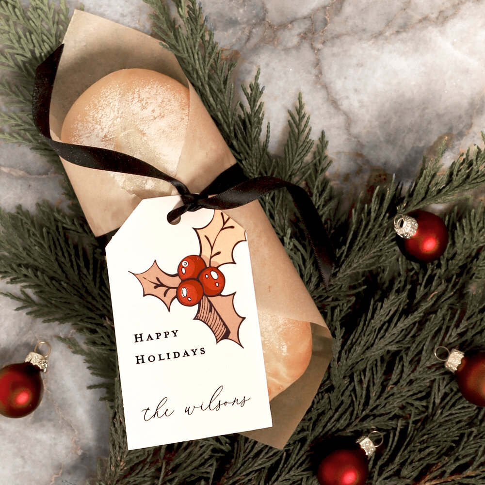 attach personalized gift tags to your party favors this holiday season with FYP