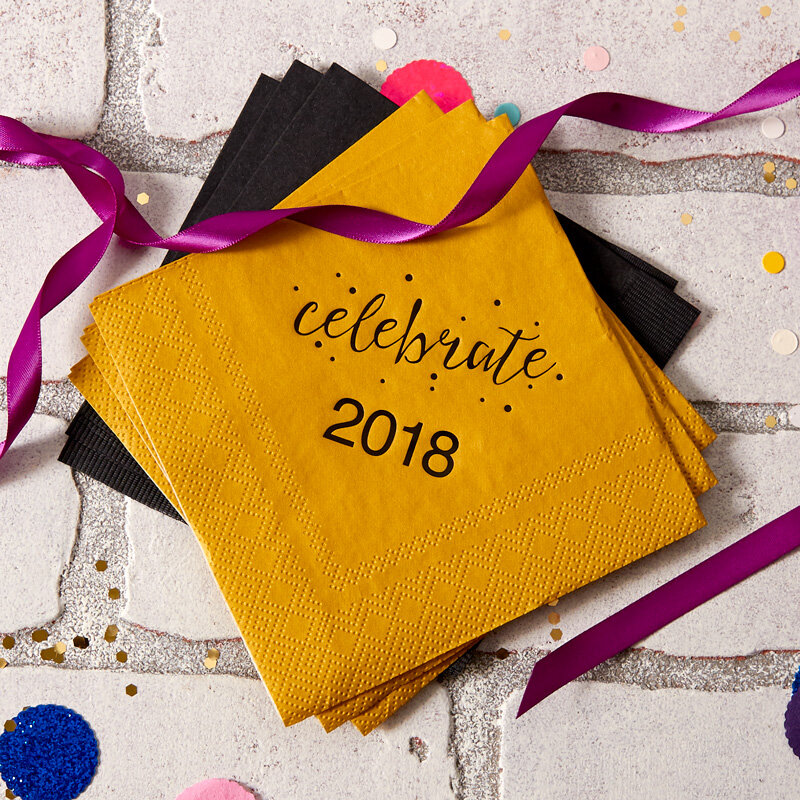 2018 personalized cocktail napkins