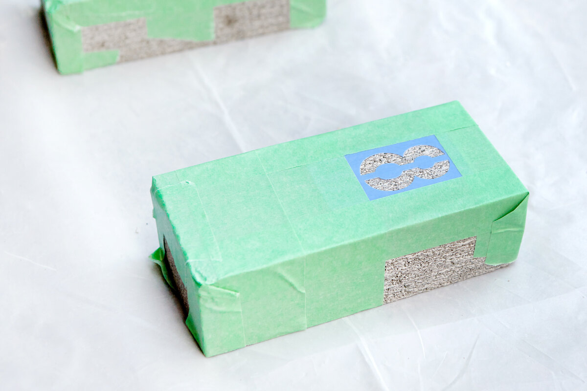 DIY Brick Wedding Table Number In Process