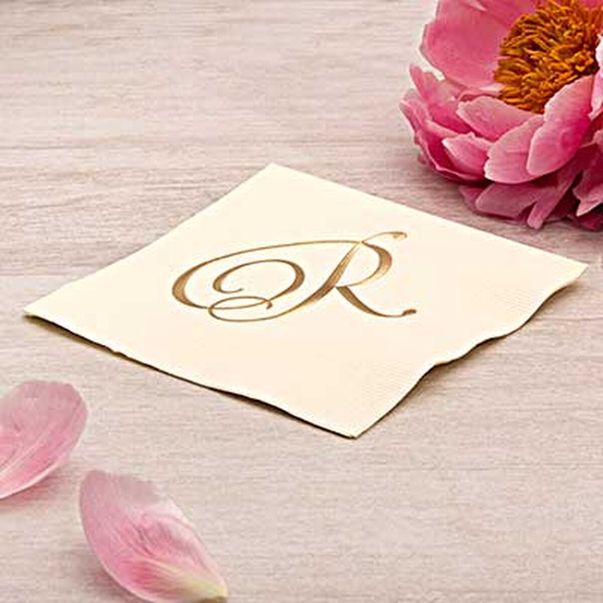 foil embossed wedding napkin