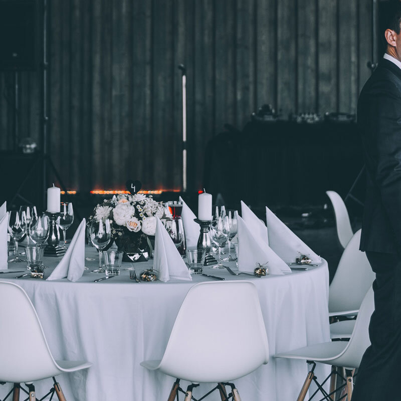 industrial modern wedding reception