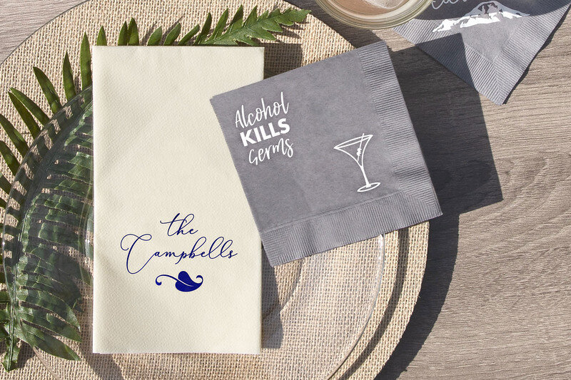 Custom Guest Hand Towels and Personalized Cocktail Napkins Are The Perfect Touch