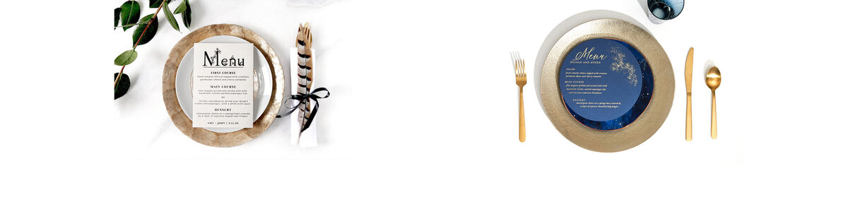 shop menus for your wedding, shower or event.