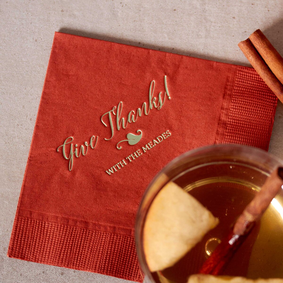 personalized cocktail napkin for thanksgiving