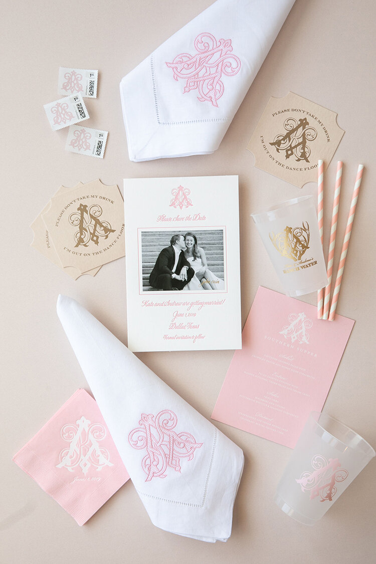 custom wedding accessories for Preppy Pink Luxury wedding