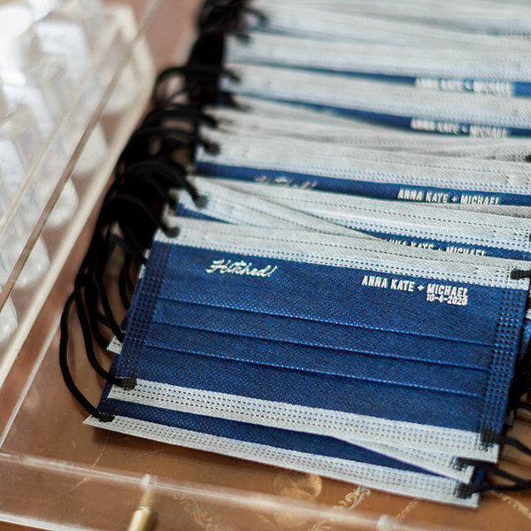Navy "Hitched" Disposable earlobe Face Masks