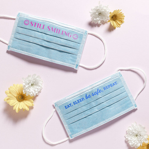 personalized face masks from For Your Party are perfect for home and business use