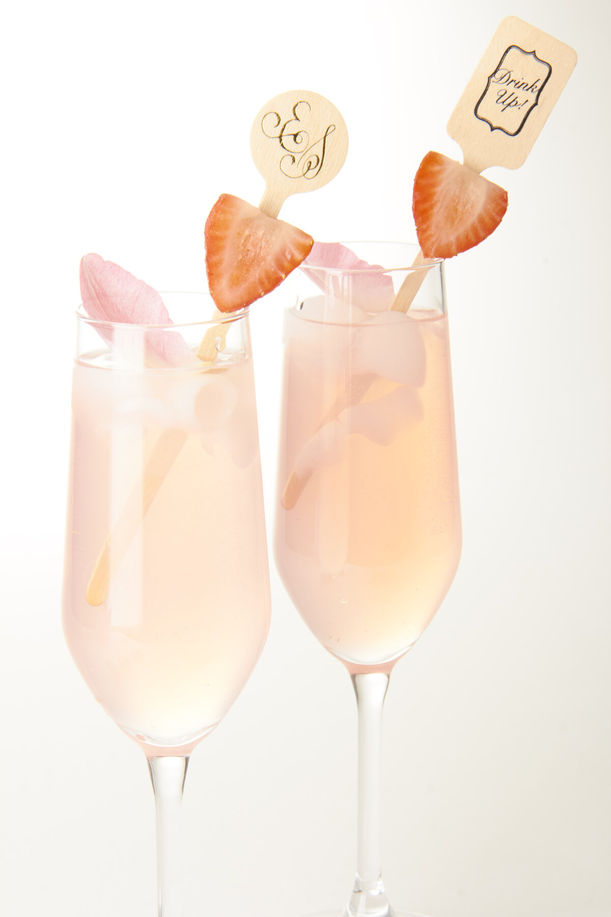 Valentines Day fruit and champagne