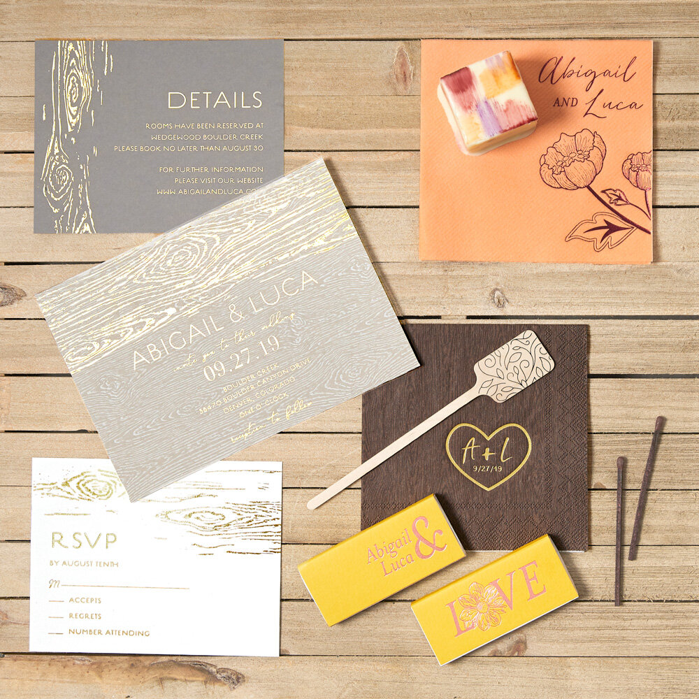modern rustic personalized wedding accessories