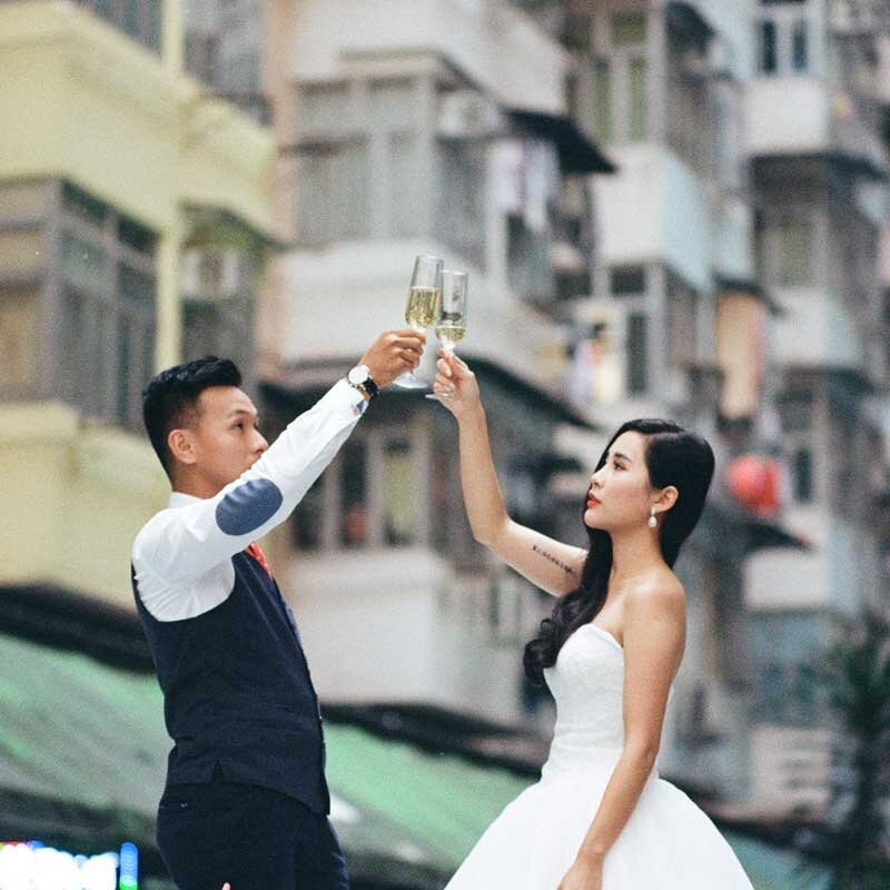 blue urban wedding