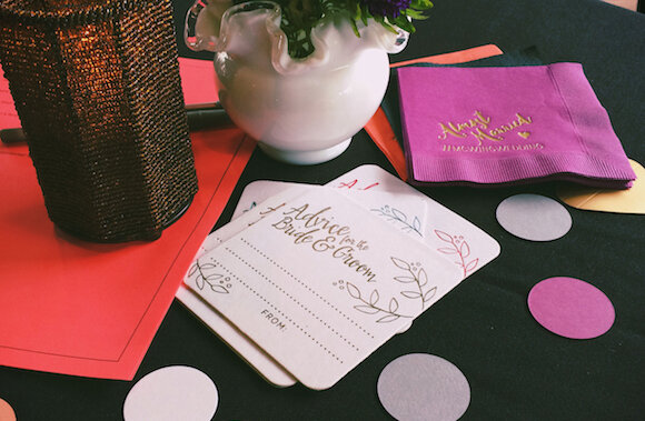 Custom Coasters and Custom Wedding Napkins