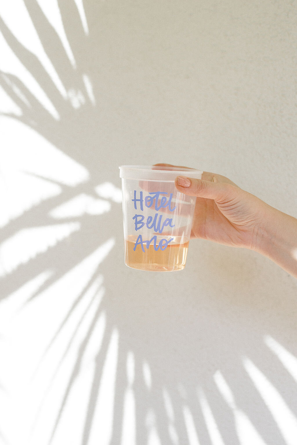 personalized clear stadium cups for Mama Mia birthday party