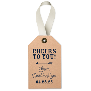 Cheers to You Wine Tag - Wine Gift Tag - Personalized - Set of 35 - 2.625 x 4.125