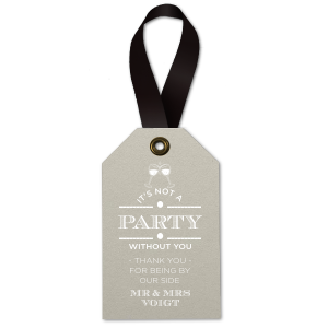 It's Not a Party Without You Wine Tag - Wine Gift Tag - Personalized - Set of 35 - 2.625 x 4.125