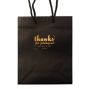Send off your guests with cheer using the Thanks for Joining Us Gift Bag. A lively 'thanks' takes center stage, dotted with sparkle for extra joy, while your names and date make each bag a personal gesture of gratitude