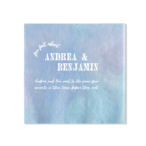 Our custom Watercolor Nightfall Cocktail Napkin with Shiny Green Tea Foil will make your guests swoon. Personalize your party's theme today.