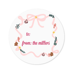 The brightly colored Holiday Bow Label is decorated with festive designs to best showcase the holiday spirit. Perfect for labels and gift tags to add to your holiday gifts!