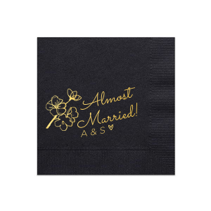 Our personalized Pastel Yellow Dinner Napkin with Shiny Merlot Foil has a Spring Blossom graphic and is good for use in Floral themed parties and couldn't be more perfect. It's time to show off your impeccable taste.