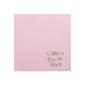 Embrace elegance at the bridal shower with the Modern Knot Tying Bridal Shower Napkin, featuring the bride's name above thegracefully scripted phrase "Tying the Knot." A chic, romantic, and simplistic choice for celebrating a bridal shower.