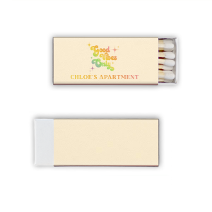 Let’s get those positive vibes flowing with these Good Vibes Only My Apartment Matches! Whether you’re entertaining guests or simply relaxing at home, these matches will help you set the mood for a great time.