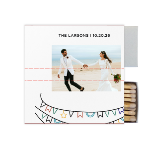 Our personalized White Classic Custom Photo Matchbox with Matte Black Ink Digital Print Colors and Matte Fuchsia Ink Digital Print Colors will add that special attention to detail that cannot be overlooked.