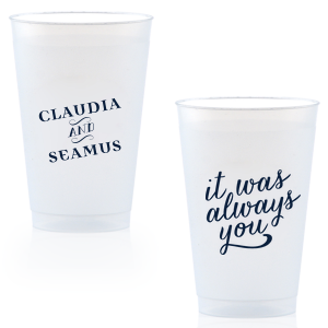 Classic Angled Names Cup is good for weddings, anniversaries and romantic themed parties. Easily customize the design to complement every last detail of your party.