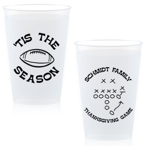 Keep game day stocked with the Football Tis The Season Cup. A must-have for diehard sports fans, easily customizable to match your favorite team. Makes great game day souvenirs for friends and family as well!